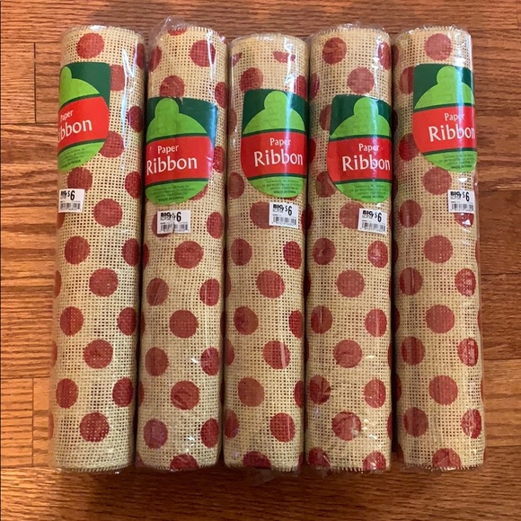 5 rolls of Paper Ribbon Holiday decor crafting